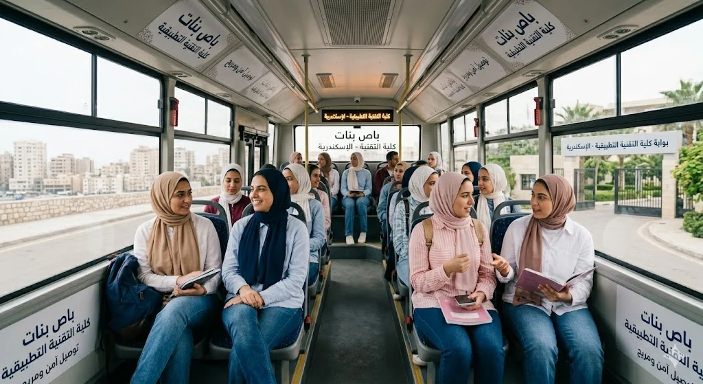 باص بنات كلية التقنية التطبيقية